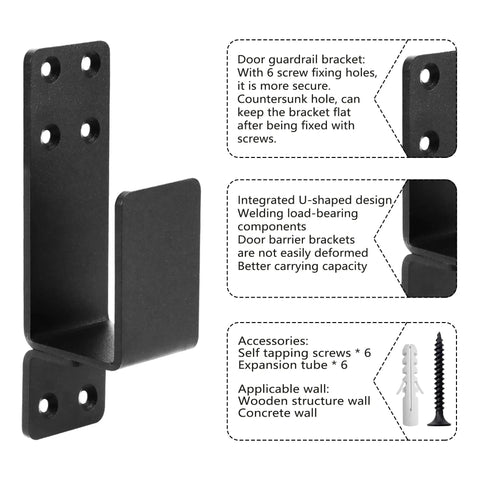 2x4 Door Barricade U Bracket Kit Beefy Built Door Security Bar U Shaped Reinforcement Brackets For Garage Doors Barns Sheds And Gardens Black Finish 2 Pack Rust Proof Powder Coated