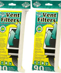 Vent Filter Pack Of 48 For Whole Home Air Quality packaging showing 24 filters for dirt, dust, smoke, pollen control