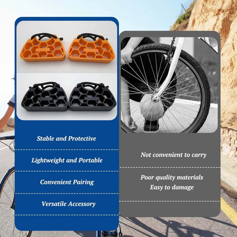 Inverted Bicycle Handlebar Stand With Non Slip Straps For Easy Bike Repairs, Lightweight Universal Clamp, 1 Pair Black and Orange