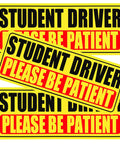 Three Pack Student Driver Magnet For Cars Please Be Patient Reflective Safety Signs Reusable Magnetic Rookie Driver Bumper Stickers