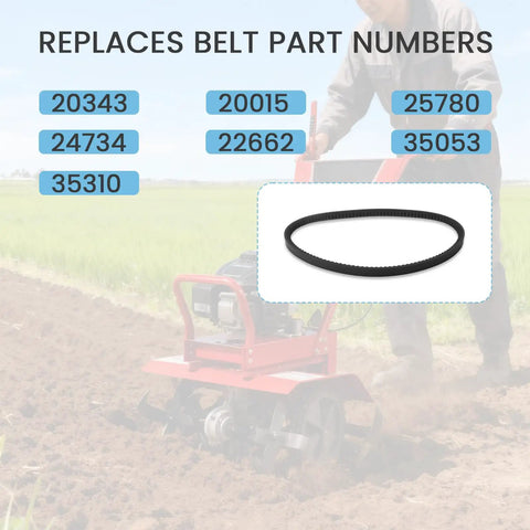 Rear Tine Tiller Drive Belt 4L Tooth HA For Tiller And Cultivator Versa Tiller Compatible Heavy Duty Replacement Replacing 20343