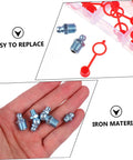 Zerk Nipples Fitting Assortment Kit With Covers For Auto And Machinery Lubrication showing iron grease nipples and red covers