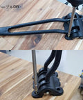 Set Of 4 Iron Hairpin Table Legs For Folding Tables And Desks, installation of black iron legs on wooden surface