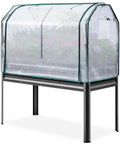 Raised Garden Bed With Cover And Legs For Outdoor Use Galvanized Elevated Planter Box 48 By 24 By 56 Inches 700 Lb Capacity Dark Gray