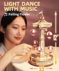 3D Wooden Puzzle Kit For Adults With LED Music Box, Buildable Wood Model, Parachute Display, A Fun DIY Gift For Teens And Adults, Must Have Christmas Toy, Easy To Follow Instructions, Great Brain Teasers, 12-inch carnival tower