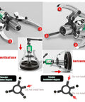 Heavy Duty Hydraulic Gear Puller, 30 Ton Bidirectional Separator Tool, detailed installation diagram for vertical and horizontal use.