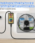 Smooth Operator Ac Motor Speed Controller With Crisp Led Display And Easy Peasy Variable Knobs For 120V Electric Motors, shown with inline fan.