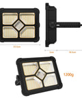 Portable LED Work Light With Solar Power 200W Bright, 20600mAh Battery Delivers 20000 Lumens, IP66 Waterproof, 336 LEDs, side view dimensions