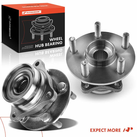 Two Pack Front Wheel Bearing And Hub Assembly For Toyota Prius 2004 2009 Hatchback 5 Lug Direct Fit Replacement With Durable Ball Bearing