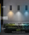 No Brainer Dusk To Dawn Outdoor Wall Light Fixture 9W LED 1000 LM Bronze Cylinder Up Down Sconce showing 3000K, 4000K, 5000K