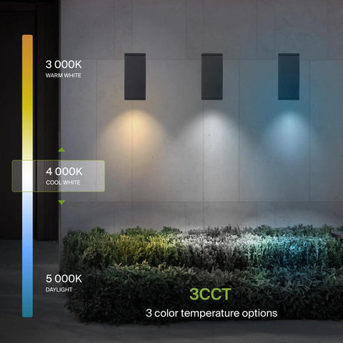 No Brainer Dusk To Dawn Outdoor Wall Light Fixture 9W LED 1000 LM Bronze Cylinder Up Down Sconce showing 3000K, 4000K, 5000K