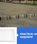 DIY Concrete Molds For Walkways And Patios Easy To Use Square Flagstone Paver Casting Mold installed on pathway