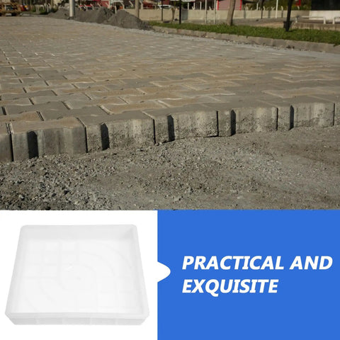 DIY Concrete Molds For Walkways And Patios Easy To Use Square Flagstone Paver Casting Mold installed on pathway