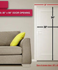 Door with measurements showing fit for Magnetic Screen Door With Full Frame Velcro Auto Close 26 Strong Magnets Fits Doors Up To 36 By 98 Inches