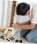 Rock Solid Cross Locking Screws And Nuts 170 Piece Set Matte Black Steel Furniture Connector Bolts for assembling a bed frame.