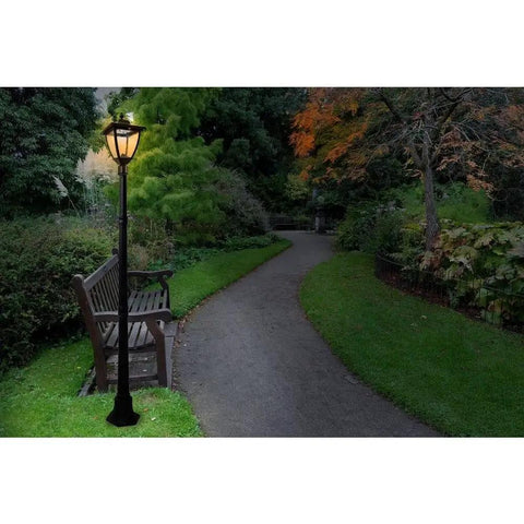 Dope 74 Inch Solar Powered Lamp Post With High Low Brightness LED Exterior Light for Garden Pathway or Yard Bayport Style