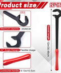 Heavy Duty 12-Inch Cable Bender Two Pack For 350 MCM Electrical Wire, angled head design and flexible usage details.