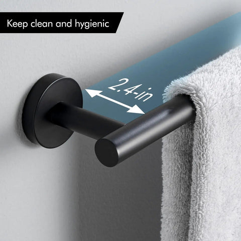 Matte Black Stainless Steel Towel Bar For Bathroom 25 Inch Wall Mounted Hand Towel Holder Heavy Duty Rustproof SUS304 Finish