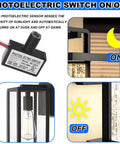 Dusk To Dawn Auto On Off Outdoor Lighting Sensor Switch, 105V-130V AC Photocell With Photoelectric Control, showing light on/off
