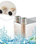 Brazed Plate Heat Exchanger 3x8 Inch 30 Plate Water To Water System Copper And 316L Stainless Steel Three Quarter Inch Male NPT