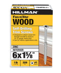 Pro Grade Self Drilling Trim Screws Skip The Boring Pilot Stage Quick Drive Action Installation Size Six X One Five Eighth Inches Two Zero Nine Pack Silver Trim And Woodwork Essential in a packaged display.