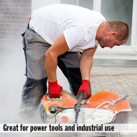 Worker using power tool wearing Ultra Comfortable Noise Reduction Soft Foam Earplugs 33 dB NRR For Sleep Snoring Loud Concerts