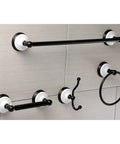 Victorian 4 Piece Bathroom Hardware Set in Polished Chrome with No Fuss Easy Install Mounting Hardware on tiled wall