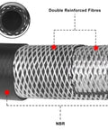 Cross-section of Five Sixteenth Inch Fuel Line Hose For Cars And Trucks, SAE 30R10, Five Feet Long, High Pressure NBR Rubber, 400 PSI Working