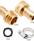 Heavy Duty Aluminum Garden Hose Repair Kit With Clamps And End Connectors For Three Quarter And Five Eighths Inch Hoses Includes Four Female And Four Male Fittings Eight Clamps And Extra Rubber Washers Universal Fit