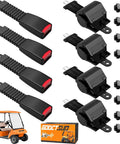 Four Piece Universal Golf Cart Seat Belt Kit DOT Certified With 42 Inch Retractable Belts For EZGO Club Car Yamaha