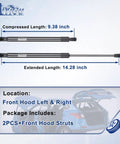 Front Hood Struts Lift Supports Gas Springs 2 Pack Direct Fit For 2015 2016 2017 Hyundai Sonata Replaces OEM 6020 PM3570