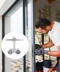 Man installing Heavy Duty Steel Sliding Door Track Roller for Industrial Doors And Cabinets, Rust Resistant With Smooth Quiet Operation