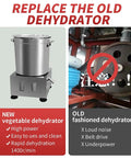Badass Commercial Electric Food Dehydrator With Rapid 60 Second Drying For Meat And Veggies Large Capacity with stainless steel drum.