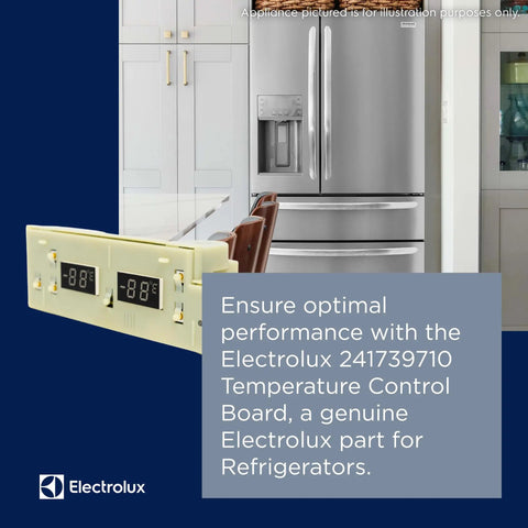 241739710 Temperature Control Board For Refrigerators Replacement Module shown with refrigerator background