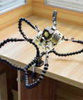 Helping Hand Soldering Tool With Table Clip And Stand Third Hand Soldering Holder for PCB Welding Projects with adjustable arms on wood desk