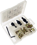 Pro Grade Rivet Nut And Hand Tool Kit With 26 Piece Tray showing rivet nuts in 10-24, 1/4-20, 5/16-18, easy install set.