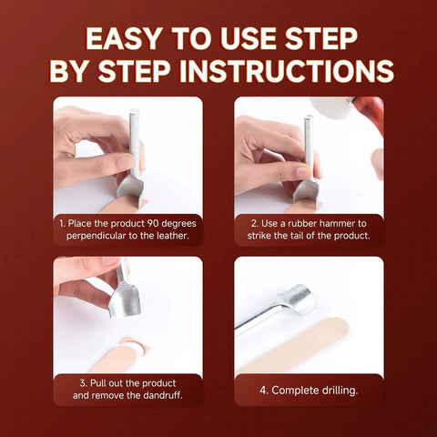 Step-by-step guide using Leather Craft Tools Arc Shaped Half Round Punch Set With Edge Cutters for DIY projects.