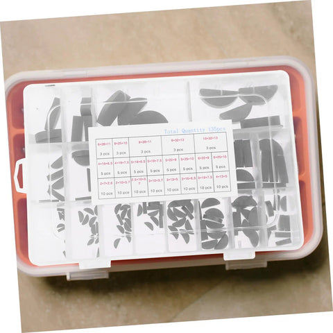 135 Piece Carbon Steel Woodruff Key Set For Mechanics Pro Grade Build Includes M2 To M10C Keys With Half Moon Keyways