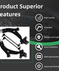 Front Lower Control Arm With Ball Joint Kit For Ford Escape 2014 2015 2016 2017 2018 2019 Driver And Passenger Sides Plus Stabilizer Sway Bar End Links 4 Piece Replacement Set, black steel arms