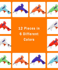 Colorful Mini Hot Glue Gun Kit 12-Piece Set All In One Color Coded Tools displayed in six colors: navy, white, green, orange, red, sky blue.