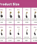 Chart of Industrial Electric Motor Brush Set Pro Grade 40 Pcs in 10 Sizes Copper Alloyed Carbon Brushes dimensions.