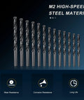 Kick The Drill Bit Set That Goes From 1mm To 13mm And Handles Metal Wood Projects Like A Boss With Smooth Shanks And Black Oxide Finish. 13-piece HSS steel drill bits