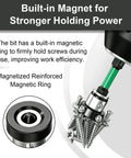 Built-in magnet in the Rock Solid 6 Piece Drywall Screw Setter Set for stronger screw holding during installation.