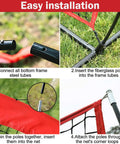 Easy installation steps for Portable 7x7 Baseball Net For Batting And Pitching, Oversized Hitting Net With Carry Bag, Durable Backyard Practice Net For Baseball And Softball Training, Ideal For Indoor Or Outdoor Batting Practice
