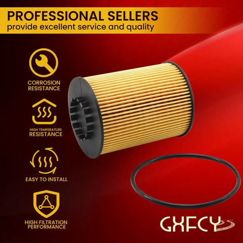 Oil Filter Replacement Kit Pack Of 4 Fits Porsche Cayenne 3.6L V6 2012-2018 Atlas 2018-2023 showing one oil filter and gasket