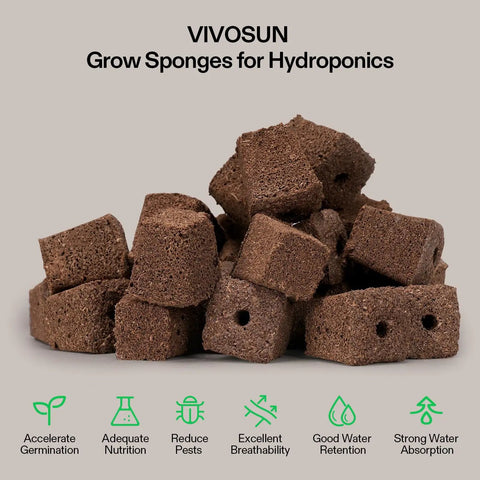Grow sponges for hydroponics included in Hydroponic Grow Kit With 36 Plant Sites One Layer PVC U Pipe System Water Pump And Timer Nest Baskets And Sponges For Home Leafy Greens Garden Space Saving Soilless Growing Setup.