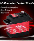 High Torque 35KG Digital RC Servo with CNC Aluminum Housing, heat resistance, and waterproof features for RC cars and robots.