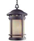 Sedona Hanging Lanterns In Oil Rubbed Bronze With Amber Glass And Weatherproof Cast Aluminum, 3 Foot Chain For Easy No Fuss Install