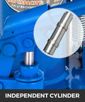 Close-up of independent cylinder in Heavy Duty Air Hydraulic Toe Lift Jack for reliable operation and durability.