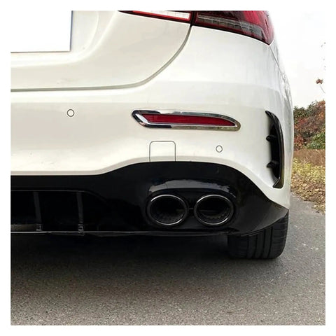 Mercedes Benz W177 A35 AMG Four Exhaust Tips Pipe Turbo Muffler Rear Bumper Trim Frame Built To Last Stainless Steel